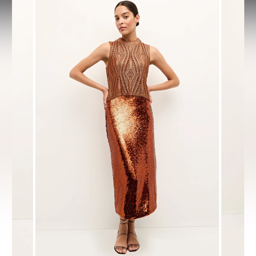 Marie Oliver Sequin Midi Pencil Skirt